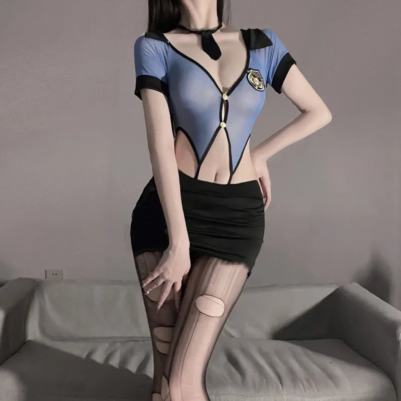 NEW Sexy Police Women Office Lady Cosplay Costume