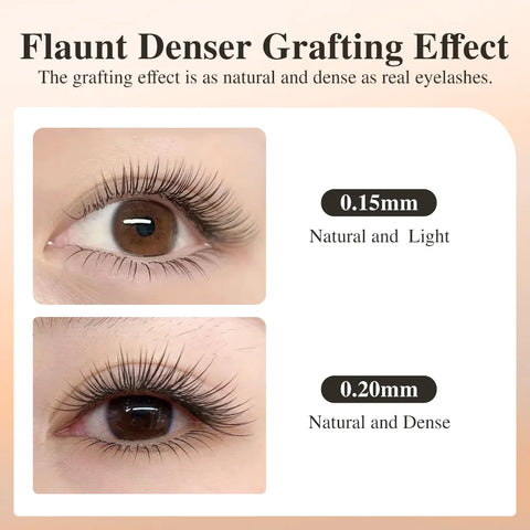 NAGARAKU Flat Ellipse Eyelash Extensions - Matte Gray Black, Super Soft Natural Look