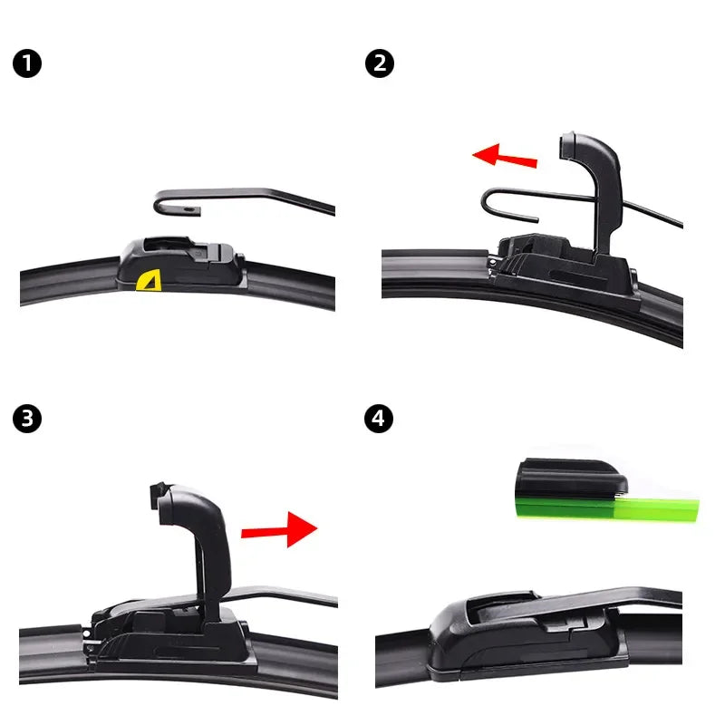 Universal Soft Rubber Frameless Wiper Blades 14"-26"