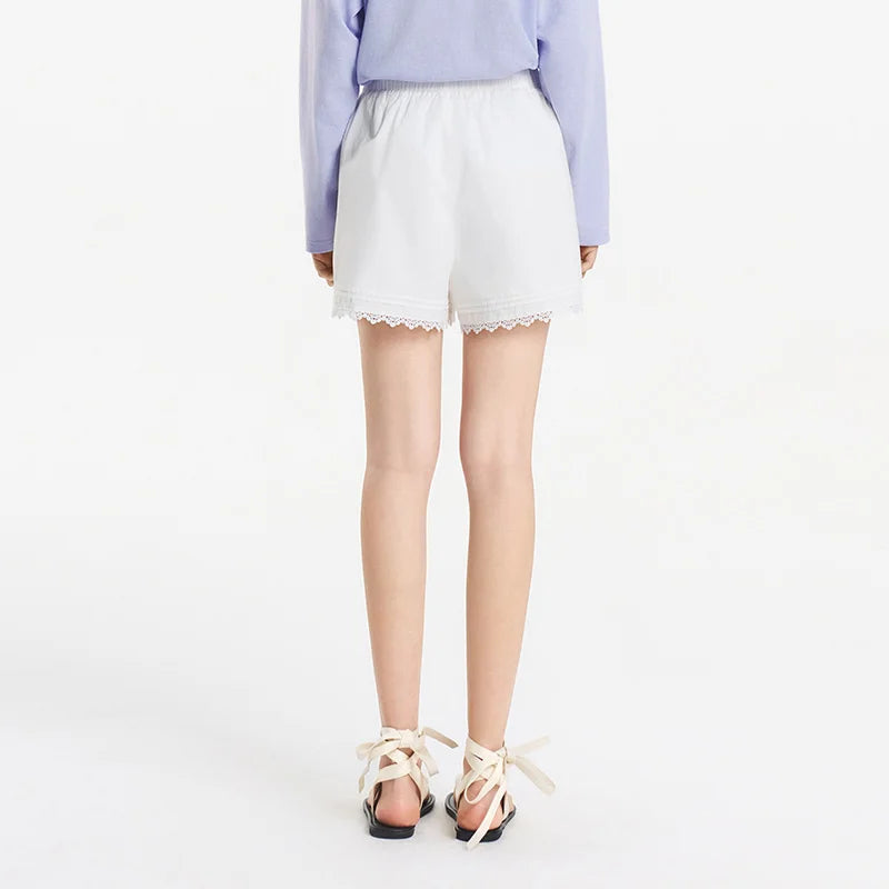 Semir Women's Casual Lace Trim Shorts