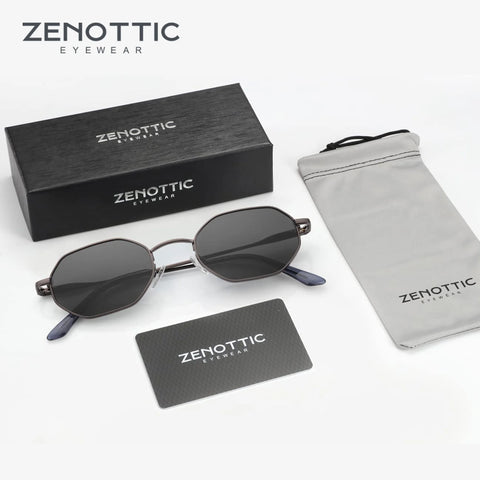 ZENOTTIC Retro Polygon gepolariseerde zonnebril - anti-reflecterende UV400 unisex zonnebril voor autorijden