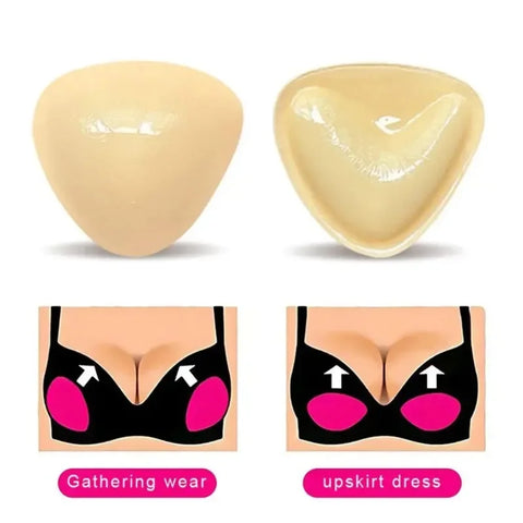Solid Self Adhesive Bra Inserts - Reusable Push Up Breast Lift Padding