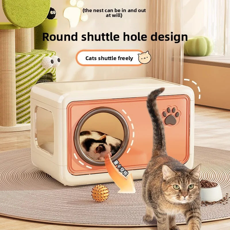 Cat House Summer Cool House for Pets - Indoor Semi-enclosed Cat Villa