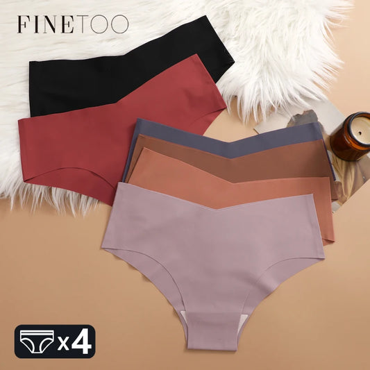 FINETOO 4-delige naadloze ultradunne damesslipjes