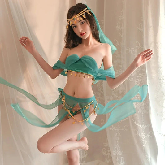 Green Hanfu Lingerie: Sexy Princess Costume