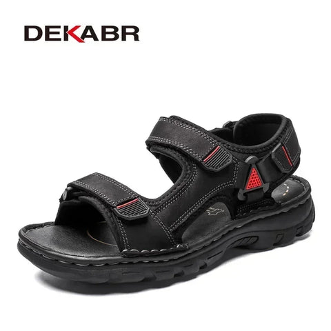 DEKABR Größe 48 Herren Sandalen aus echtem Leder 