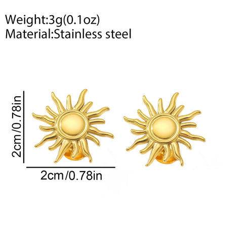 Elegant Stainless Steel Sunflower Flower Earrings for Daily Wear