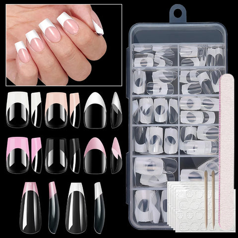 120pcs Clear Press on Nails DIY Set