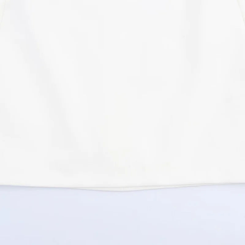 MUJER White Backless Halter Mini Dress