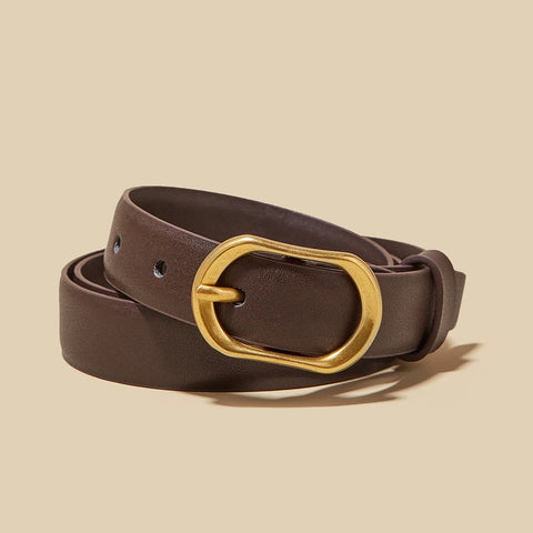 FOXER Women Buckle Thin Belt for Jeans & Dress