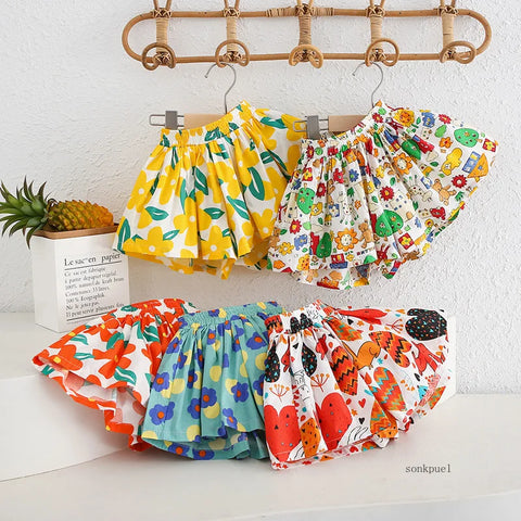 Kids Girls Summer Cotton Skirt Shorts