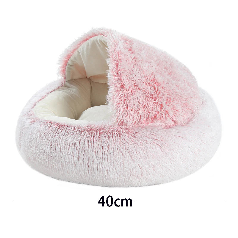 Warm & Soft Plush Cat Bed – Round Pet Mattress for Small Dogs and Kittens