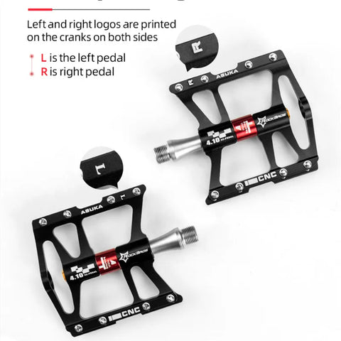 ROCKBROS Ultralight Aluminium Alloy Mountain Bike Pedals with 4 Bearings