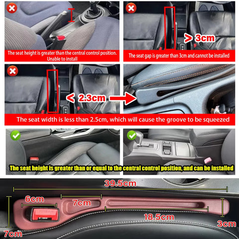 2Pcs Car Seat Gap Filler Storage Box