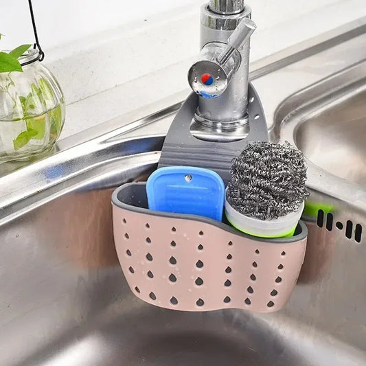 Home Storage Drain Basket - Verstelbare keukengootsteenhouder voor zeep en spons