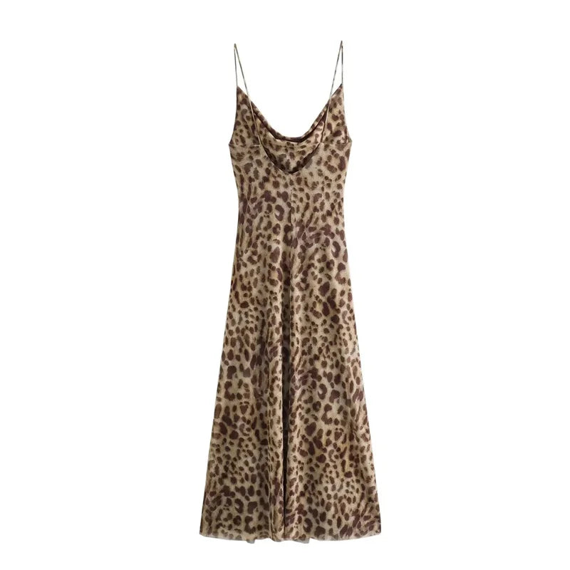 MUJER Leopard Print Long Dress