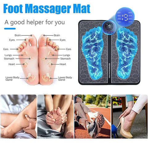 Electric Foot Massager Pad for Relaxation and Recovery - Ideal for Home and Outdoor Use