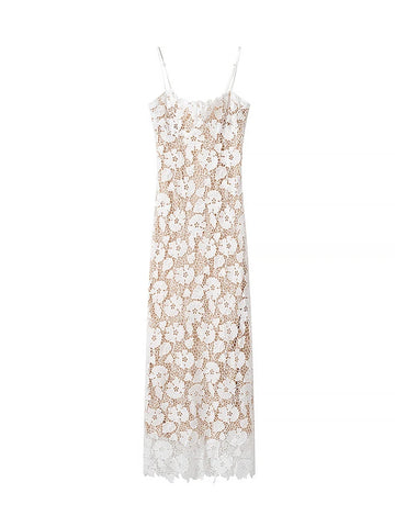 MUJER Lace Slip Long Dress