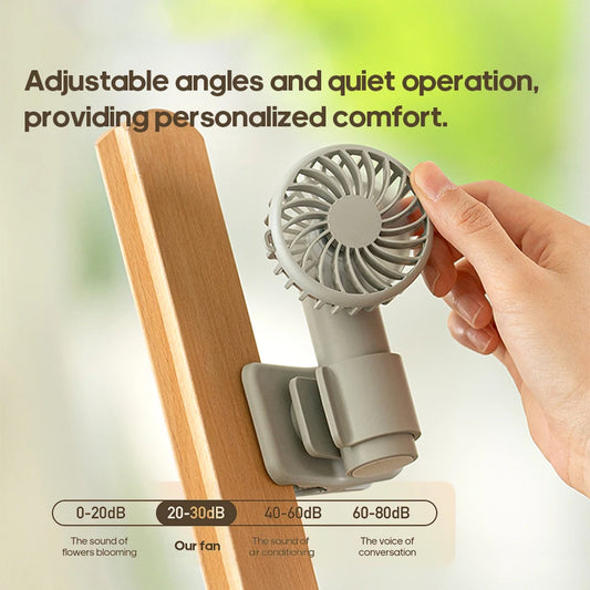 Portable Multifunctional Mini Clip Fan - USB Rechargeable Handheld Cooling Solution