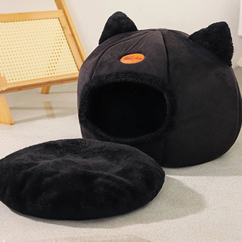 Cozy Winter Cat Bed and Dog House - Deep Sleep Comfort Tent for Pets