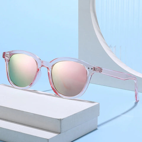 SHAUNA Vierkante gepolariseerde zonnebril - Retro Gradient Mirror UV400 Unisex klinknagel-detail zonnebril