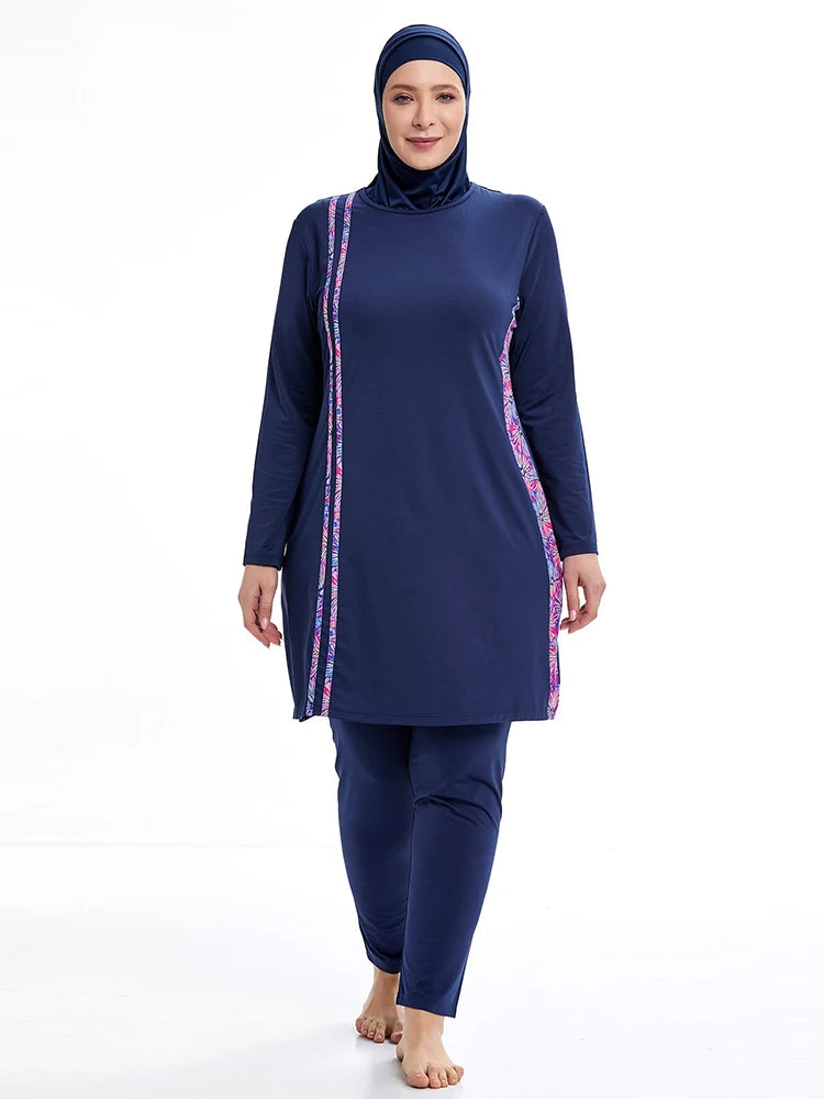 3-Piece Sporty Modest Burkini Swim Set (No Built-in Bra)