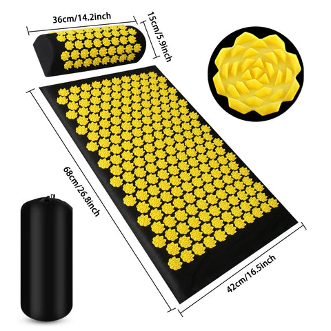 Pranamat Eco Lotus Spike Mat – Acupuncture Massage Cushion for Neck, Foot, and Back Yoga