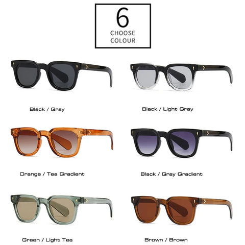 SHAUNA Retro Vierkante Rivet Zonnebril – Groene UV400 Unisex Mode Zonnebrillen