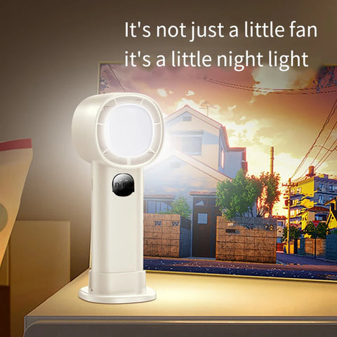 Portable Mini Electric Hand Fan - USB Rechargeable with LED Display