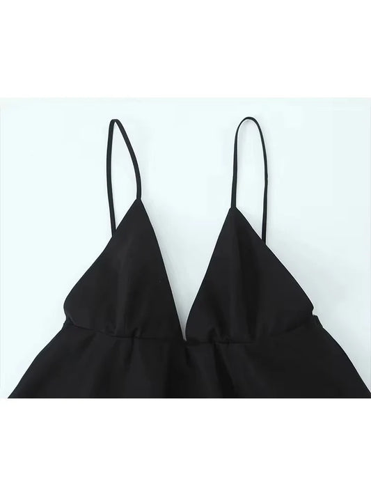 TFMLN Women's Black Off Shoulder A-Line Dress
