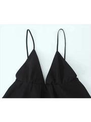 TFMLN Women's Black Off Shoulder A-Line Dress