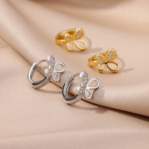 Fashion Rabbit Crystal Hoop Earrings for Women - Animal Jewelry Wedding Gift