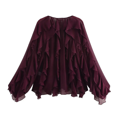 MUJER Ruffle Dames Blouses - Casual Lente Tops 