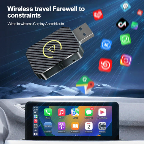 Wireless CarPlay Android Auto Adapter - 2 in 1 Mini Ai Box