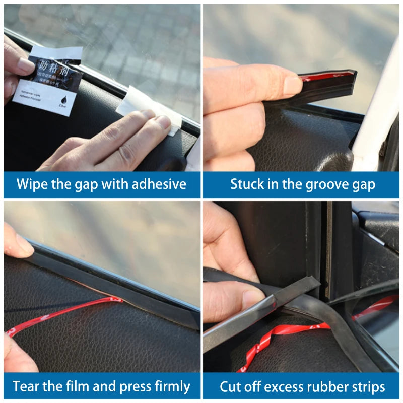 SEAMETAL Car Window Seal Strip - V Shape Rubber Protector