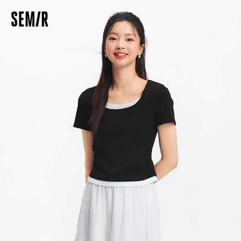 Semir dames cropped T-shirt met korte mouwen