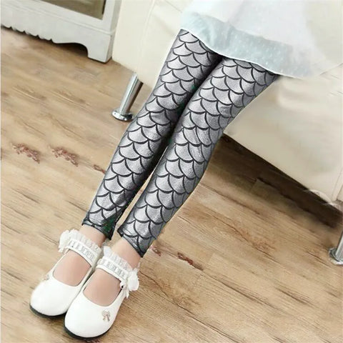 Colorful Fish Scales Leggings for Girls