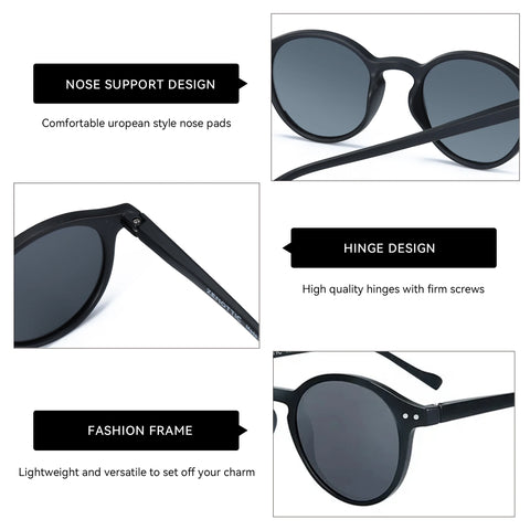 ZENOTTIC Small Retro Round Polarized Sunglasses – Vintage UV400 Unisex Shades