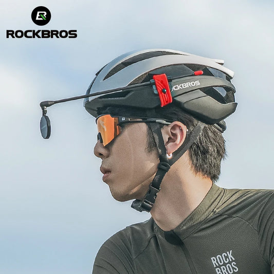 ROCKBROS 360° Rotatable Bicycle Helmet Rearview Mirror - Flexible Safety Riding Accessory