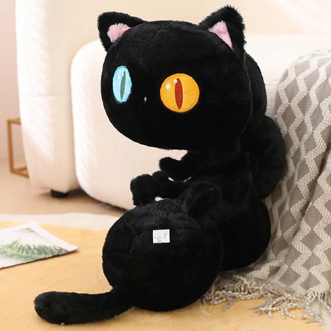 Cute Different-Pupil Cat Plush – 50–130cm Fluffy Caterpillar Design Stuffed Toy for Kids’ Birthday & Xmas Gifts