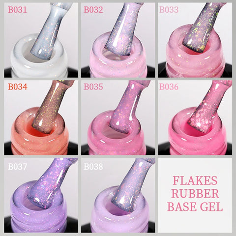 UR SUGAR Glitter Rubber Base Gel - Aurora Chameleon Pink Gold Flakes