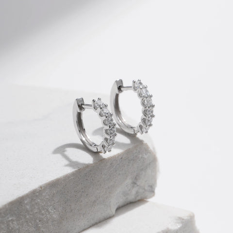 MODIAN D Color Moissanite Small Hoop Earrings