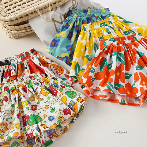 Kids Girls Summer Cotton Skirt Shorts
