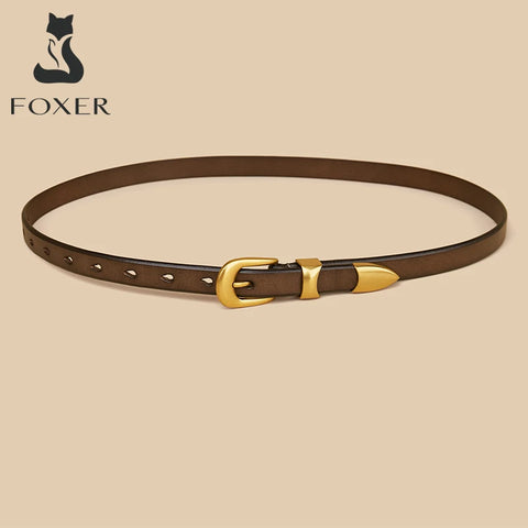 FOXER Fashion Thin Belt for Women
