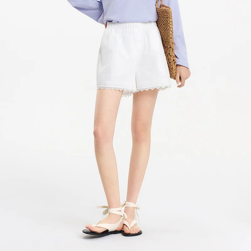 Semir Women's Casual Lace Trim Shorts