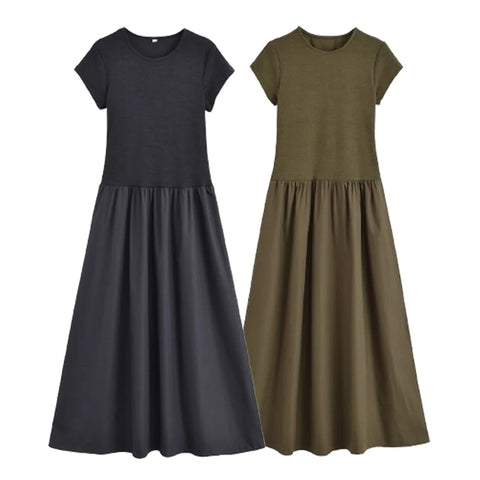 TRAF 2025 Pleated Long Dresses for Women