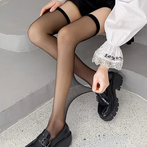 1/5 Pairs Summer Over The Knee Women's Socks – Stylish Calf Socks in White/Black for Cosplay and Everyday Wear