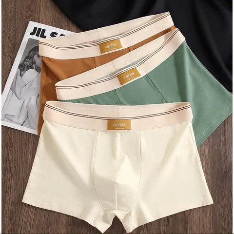 3Pcs Men's Comfortable Cotton Boxer Shorts