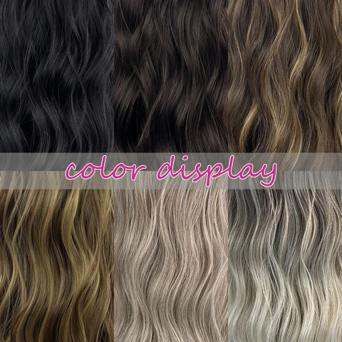 Synthetic Long Wavy Ponytail Hair Extension - 18 Inch Brown Blonde Mix