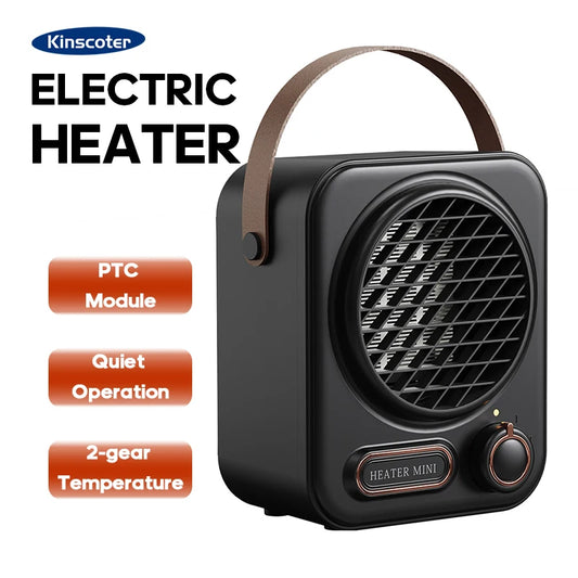 KINSCOTER Portable Electric Heater for Indoor Use, 1000W Space Heater, Fast Heating Fan for Home and Office